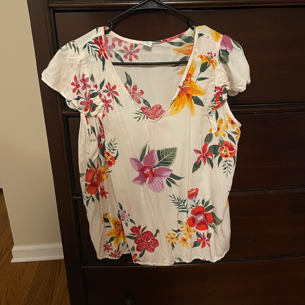 White floral top